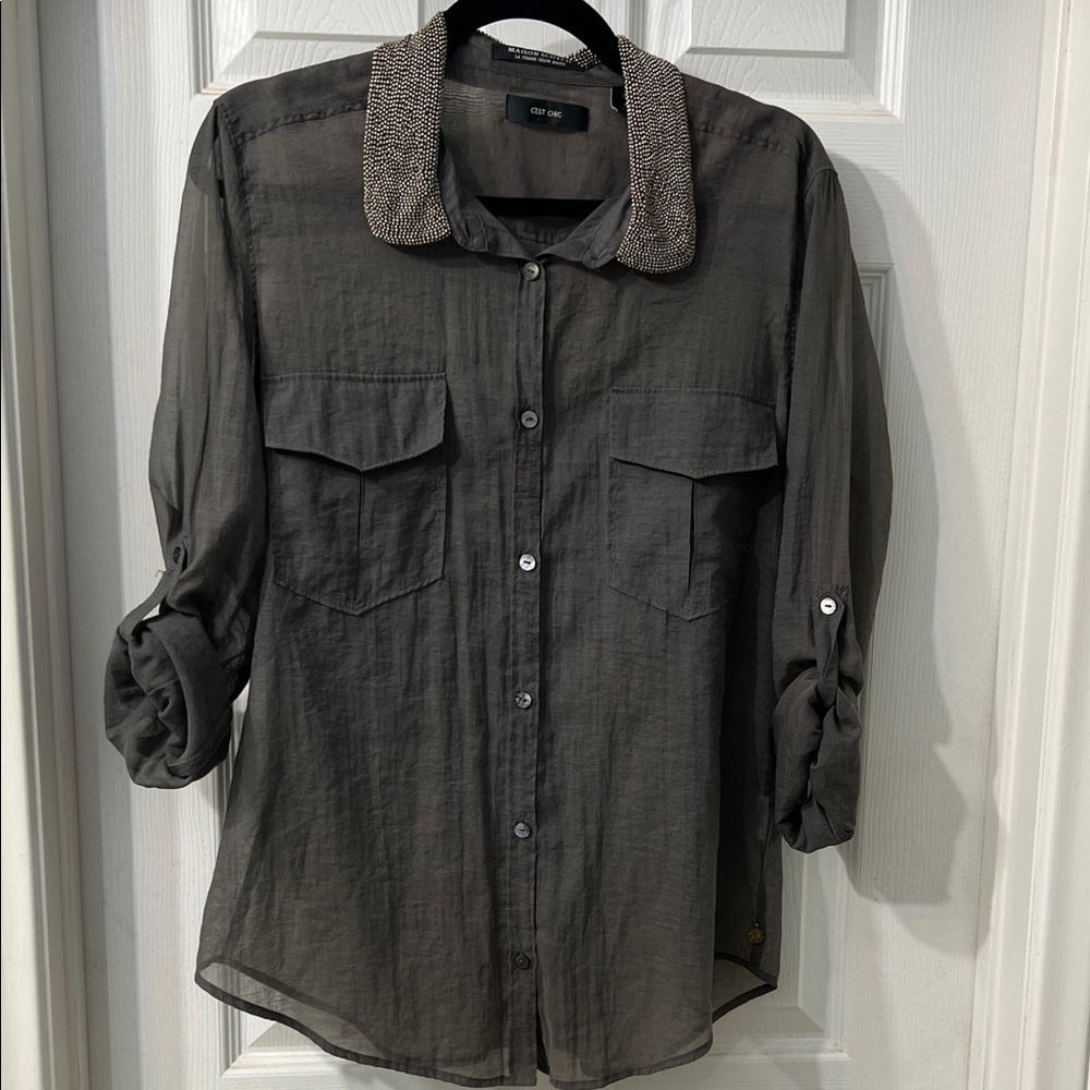 Scotch & Soda Elegant Olive Green Blouse